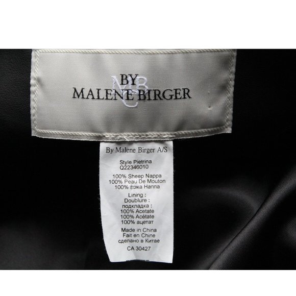 By Malene Birger Long Sheep Nappa Leather Coat / EU 40 Large Black Studs Jacket - Picture 13 of 14